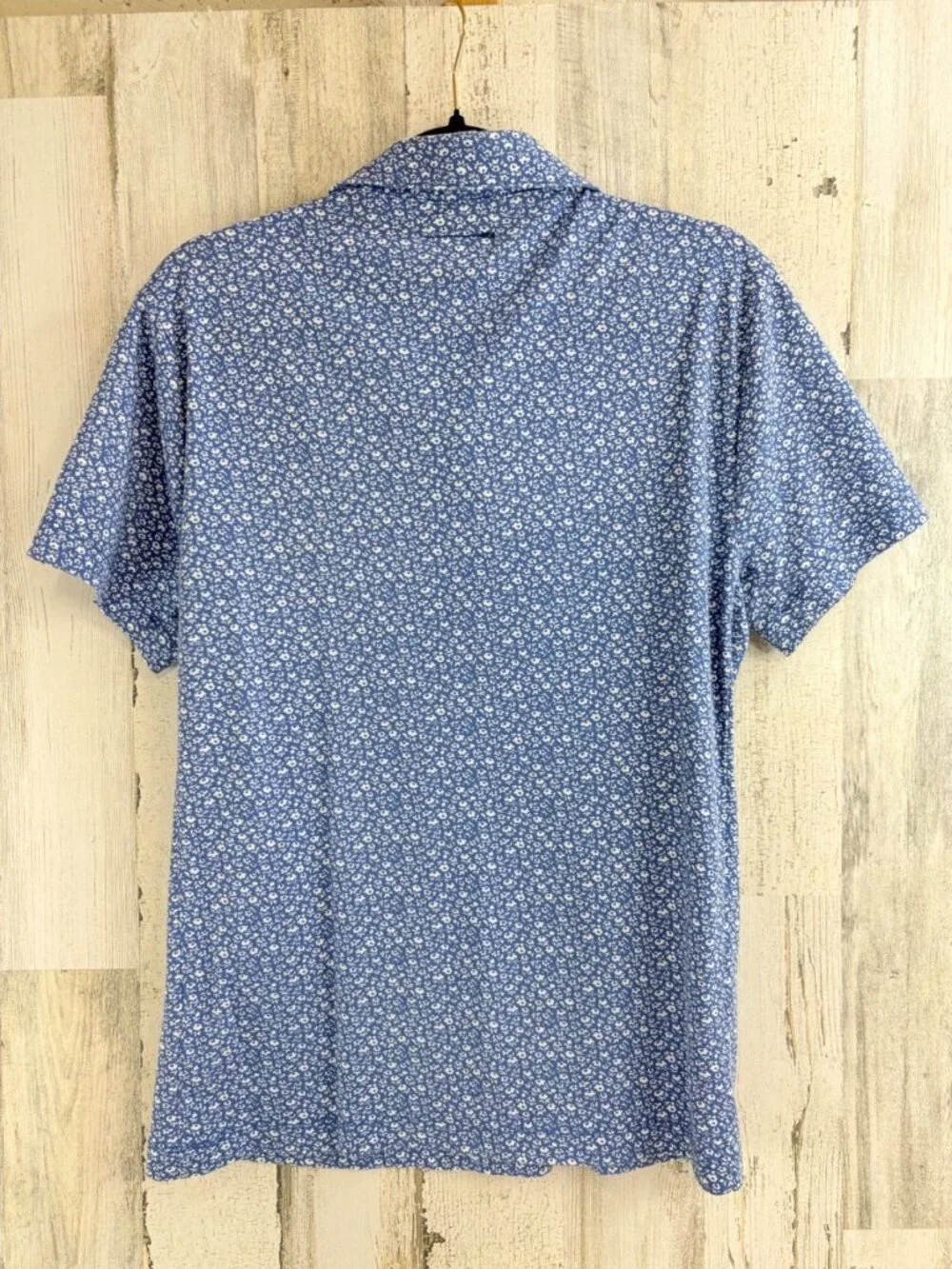 J Crew Performance Polo Shirt Mens M Slim Blue CoolMax Stretch Floral